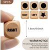 Buffsiss Left Right Center Game Dice 16mm Wooden Dice with Drawstring Bag,Standard Size 6 Sided for Left Right Center Game Dice Accessorie,Easy to Store and Carry (Upgraded 3 Pcs dice)