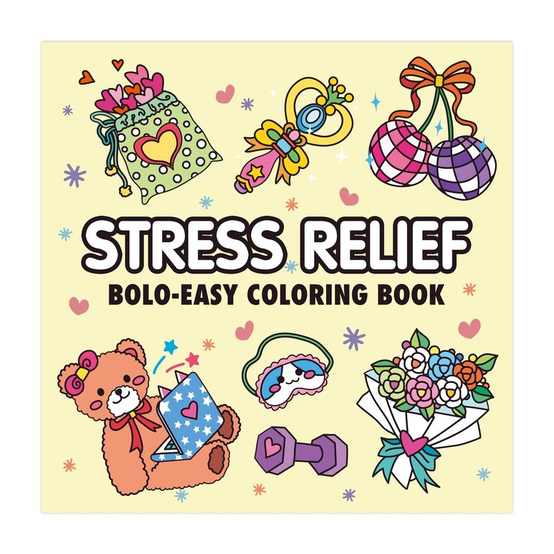 Stress Relief: Coloring Book for Adults and Kids, Bold and Easy, Simple ...