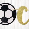 Champion Banner, Sports Theme Banner, Soccer Game Day Party Decorations, Gold Glitter