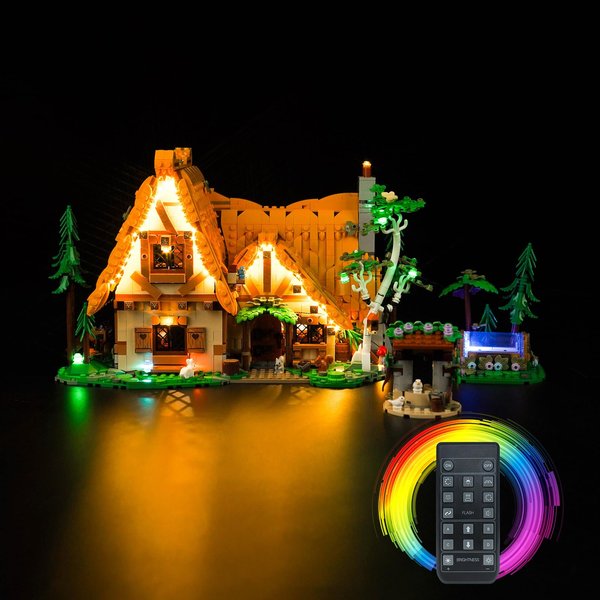 LocoLee LED Light Kit Compatible with Lego Snow White and The Seven Dwarfs' Cottage 43242 (No Models Only Light) Remote Control Creative Lighting Set Accessories Compatible with Lego 43242 Set