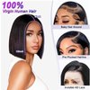 CRYSTALHAIR 12inch 13x4 HD Lace Front Wigs Human Hair Glueless Bob Wig Human Hair Pre Plucked with Baby Hair 180% Density Short Human Hair Wigs for Black Women