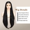 X-TRESS 32 Inch Black Wig Straight Hd Lace Front Wigs For Women 13x4 Synthetic Lace Front Glueless Wig Pre Plucked Baby Hair