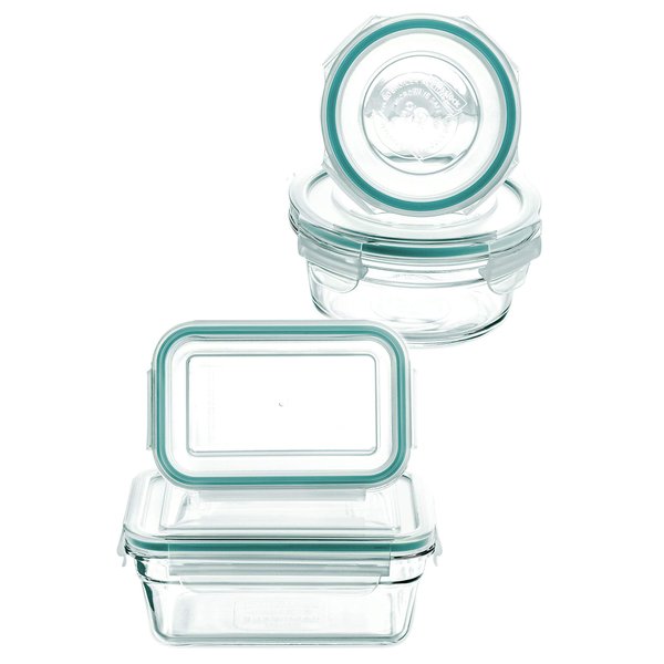 New Snaplock Lid: Tempered Glasslock Storage Containers 8pc (contains 4 container & 4 Lid) set~Microwave & Oven Safe