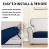 Easy-Going 100% Waterproof Chair Sofa Seat Cushion Slipcovers Couch Cushion Cover Stretch Furniture Protector for Kids, Pets (2-Piece Loveseat Cushion, Navy)