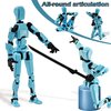 FUNKY STORE Assembly Completed Angel 3D Printed Movable Action Figure Toys Dummy Doll DIY Full Body Decompression Artifact Action Figure Fit Desk Decoration Christmas (Cyan)