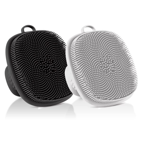 2 PackFace Scrubber，Silicone Face Scrubber for Men, Facial Cleansing Brush Silicone Face Wash Brush Manual Waterproof Cleansing Skin Care Face Brushes for Cleansing and Exfoliating