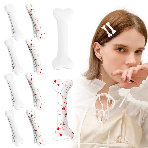8 PCS Dog Bone Hair Clips Decorative Side Band Clips Hairpins Alligator Barrettes Cosplay Costume Hair Accessories for Women Girls for Christmas Halloween (2 Style)