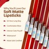 Mamaearth Soft Matte Hydrating Lipstick (07 - Ruby Red) | 12-Hour Long Stay Lightweight Formula | Waterproof & Non-Drying | Smooth Matte Finish | 0.12 Oz (3.5g)