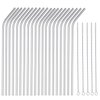 OKGD 25 Piece Set Stainless Steel Straws Ultra Long 10.5 Inch Drinking Metal Straws Reusable Drinking Straws for 20 30 OZ (20 Bent| 5 Brushes)