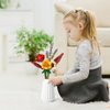 MEIEST Flower Bouquet Building Blocks Set,Mini Bricks Plant Botanical Collection Construction Building Toy,Creative DIY Artificial Flowers Home Decoration (Red)