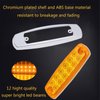 liteball 6.4in LED Amber/Yellow Side Marker Lights,12V Chrome Plated Trailler Clearance Marker Lights,Front Rear Signal Indicator Courtesy Light for Truck Pickup RV Night Driving(10PCS)