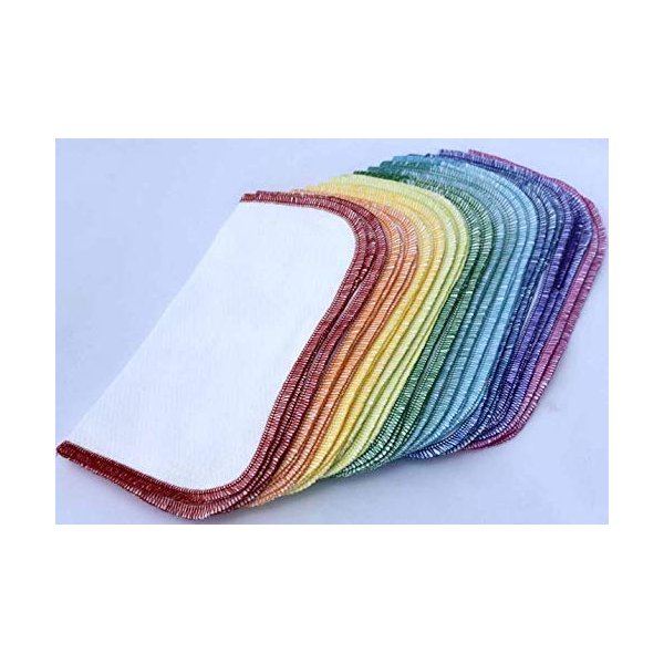 Gina's Soft Cloth Shop 2 Ply 8x8 Inches White Cotton Birdseye Little Wipes Set of 20 Your Choice of Edging