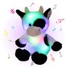 Glow Guards 15'' Light up Music Cow Stuffed Animals Glowing Singing Soft Plush Toy with Lullaby Songs LED Night Lights for Birthday Gifts Toddler Kids Nap Time Pal