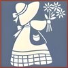 Sunbonnet Sue 1 Stencil - 5.25" x 6" Children Kids Drawing Sidewalk Chalk Washable Plastic Fun Art DIY Template Reusable Laser Cut Mylar for Painting Home Decor DIY Crafts - The Artful Stencil