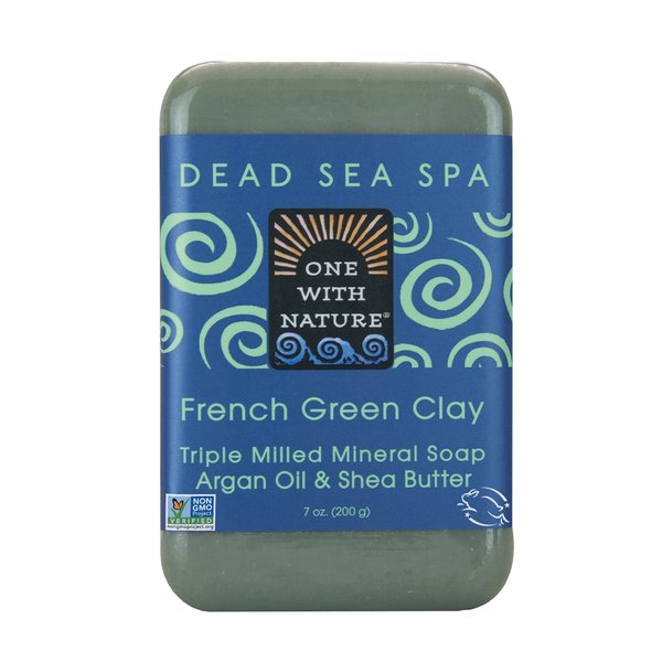 One With Nature Dead Sea Salt French Clay Soap 7 oz