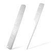 2 PCS Stainless Steel Hair Combs Metal Rat Tail Comb with Metal Pick Flat Top Barber Comb Teasing Pintail Comb Hair Styling Grooming Braiding Cutting Comb Set
