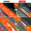 Rowa Door Sill Guards for Jeep 2018-2024 Wrangler JL JLU & 2020-2022 Gladiator JT, Carbon Fiber Pattern 304 Stainless Steel Door Entry Guard Full Coverage for Door Sill Protector (Patent Design)