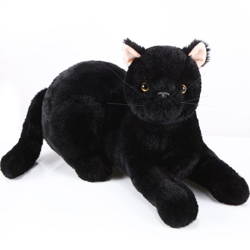Sosation 16 Inch Black Cat Stuffed Animal Plush, Realistic Black Cat Soft Plush Pillow, Cute Plush Toy Gifts for Kids, Birthday Decoration Supplies