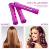 36 Pieces Cold Wave Rod Hair Perm Rods Hair Rollers Perming Rods Curlers with Steel Rat Tail Comb for Hairdressing Styling(Purple, 0.75 Inch)