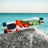 TonicCure Gem Infused Crystal Water Bottle Elixir with Authentic Healing Wellness Brazilian Stones Obsidian Neoprene Sleeve, for Love Peace and clarity 16 oz (BLACK Obsidian)