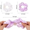 CIEHER 8 Pcs Hair Scrunchies for Bachelorette Party Favors, Bridesmaid Scrunchies Bachelorette Party Hair Ties, Bridal Shower Decorations Bride Bridesmaid Proposal Gifts (White & Purple)