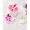 3Pcs Hawaiian Flower Hair Clip for Women Butterfly Orchid Hair Barrettes Flower Hair Clips with Pearl Summer Artificial Flowers Hair Clips for Beach, Bridal Hair Accessories (White+Pink+Purple)