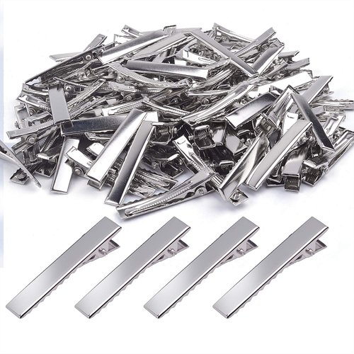 BronaGrand 100 Pieces 1.6inch Alligator Hair Clip Flat Top with Teeth for Arts & Crafts Projects, Hair Care