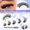 Focipeysa Thick Lash Extension Kit Fluffy Lash Clusters 100P Eyelash Extension Kit DIY Lash Extension Kit with Bond and Seal Glue, Lash Applicator DIY at Home for Beginner (100P 10-18MM)