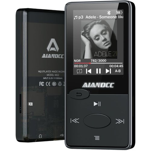 Mp3 Player with Bluetooth 5.3 HiFi Sound, Mp3 Player with FM Radio, Mini Music Player 32G for Kids Adults, Earphones Included, TF Card can be Inserted