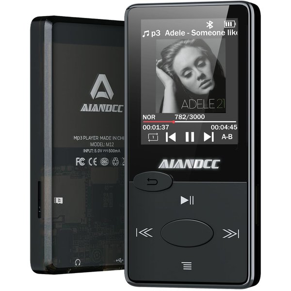 Mp3 Player with Bluetooth 5.3 HiFi Sound, Mp3 Player with FM Radio, Mini Music Player 32G for Kids Adults, Earphones Included, TF Card can be Inserted