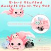 Tezituor Giant Mommy Axolotl Stuffed Animal with 4 Babies Inside, 31.5" Soft Realistic Axolotl Plush Pillow Toy Luminous Squishy Axolotl Plushies Birthday Gifts for Boys Girls