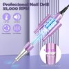Professional Rechargeable Nail Drill 35000 RPM, Electric Nail File for Shaping, Removing & Polishing Gel Nails, Lightweight & Easy to Use, Ideal for Home & Salon Manicure Pedicure(Purple)
