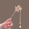 2 Pcs Metal Hairpin Hair Chopsticks Flower Hair Stick Butterfly Handmade Classic Hair Pins for Women Girls 062#02