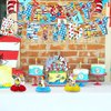 Seuss Cat Birthday Party Decorations, Cat In the Hat Theme Birthday Banner Honeycomb Centerpieces Hanging Swirls Party Latex Balloons for Birthday Baby Shower Party Supplies