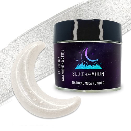Slice of the Moon | Silvery White Pearl Natural Mineral Mica Powder, 0.88oz (25g) | for Personal or Professional Use - Cosmetics, Epoxy Resin Projects, Nail Polish, Soaps, Bath Bombs, and Art Projects