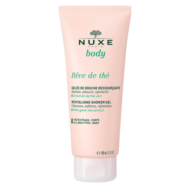 NUXE Rêve de Thé - Revitalising Body Wash with Green Tea - Ultra-Sensorial Nourishing Shower Gel with Glycerin, 6.7 Fl Oz