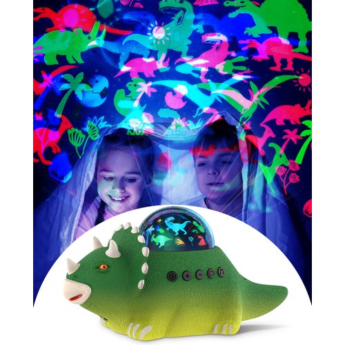 Dinosaur Toys for Kids 3-5 Boys Night Light Projector Room Decor, Toddler Christmas New Year Gift 3 4 5 6 7 8 9 Year Old Boys Preschools Gift Ideas-360 Rotate RGB Color Changing Dino Lamp Musical Toy