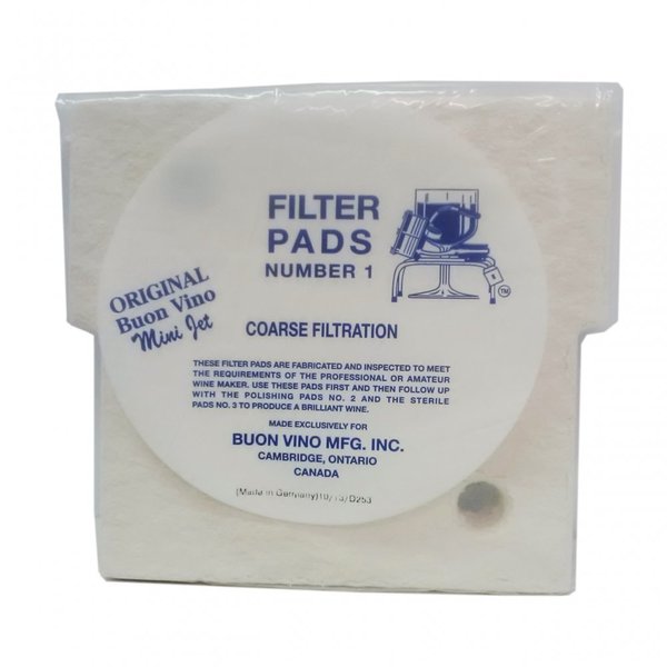 Buon Vino Wine Filter Pads (12 Packs) - Mini Jet Multi Pack - Coarse Brewing Filteration Kit - Red Winemaking Purifier Equipment Sets - Superjet Filters Accessories - Portable Brew Prefiter Supplies