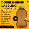 Mann Lake Hourglass Embossed Honey Jars, Plastic Honey Container, Easy Honey Dispensing, Yellow Flip-Top Lids Included, Honey Storage, 24-Pack, 1 lb