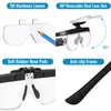 Lighted Headband Magnifier, Rechargeable Head Mount Magnifying Glasses with Storage Case, Hands-Free Illuminated Loupe with 3 Lenses Double Slot for Watch Repair Reading Sewing Jewelry Craft Hobby