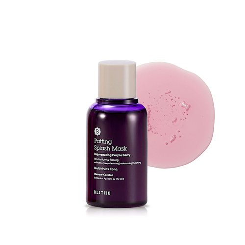 Blithe best face wash,morning face wash Patting Splash Mask Exfoliating Face Wash Rejuvenating Purple Berry - Facial Exfoliator with Lactic Acid for Blemished Mature Skin, Korean Beauty Elasticity & Firming 2.3 Fl Oz
