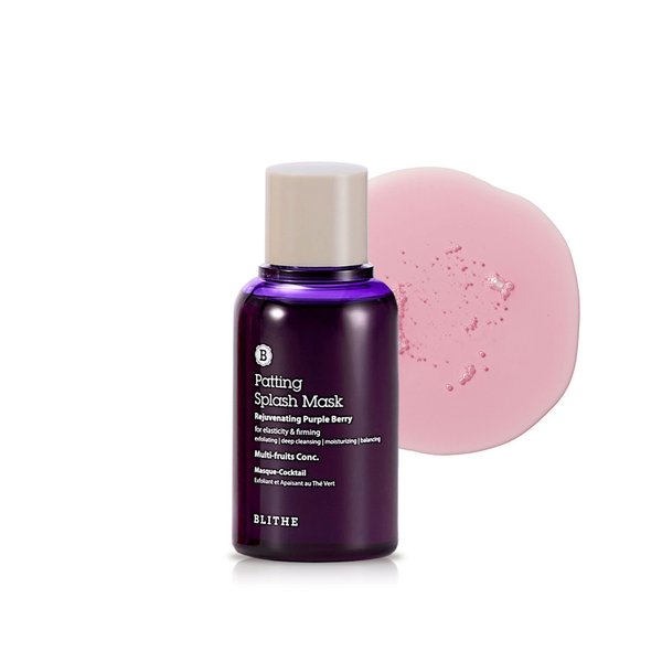 Blithe best face wash,morning face wash Patting Splash Mask Exfoliating Face Wash Rejuvenating Purple Berry - Facial Exfoliator with Lactic Acid for Blemished Mature Skin, Korean Beauty Elasticity & Firming 2.3 Fl Oz