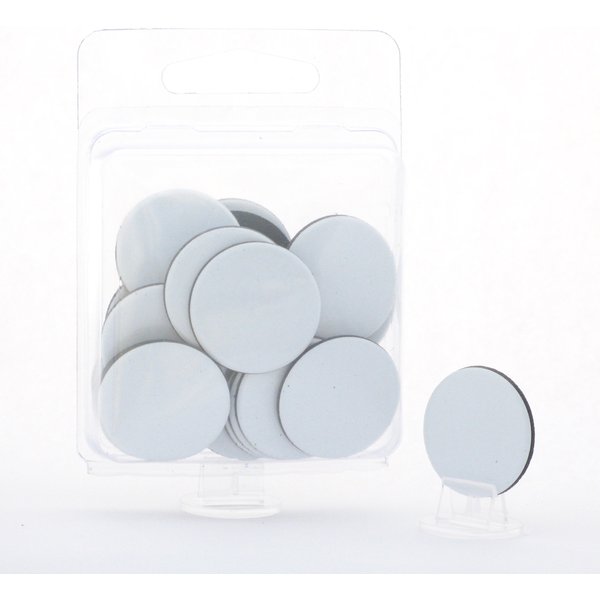 Hedral Value Pack of 24 - Dry Erase - Reusable - Blank 1" Circle Board Game Chits Tiles Counters Markers DIY D&D