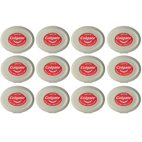 Colgate Total Dental Floss, Mint Flavor, Small Travel Size 3 Yards (2.7 Meters) - Pack of 12