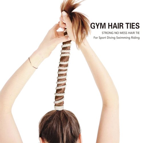 1 Pack 25" Purple Hair Ties No Damage for Swimming, Elastic Hair Tie for Women Girls Strong Ponytail Holders for Long Thick Curly Hair Stretchy No Snag Hair Bands for Sports Beach Pool