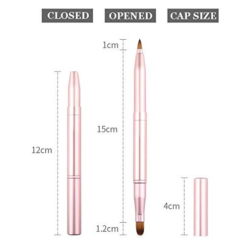Exquisite Professional Lip Brush Multi-Purpose Two-Head Applicators-Retractable Lipstick Brushes- Lipstick Gloss Makeup Brush Tool For Women and Girls (Two-Head)