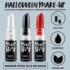 Spooktacular Creations 3 PCS Halloween Makeup Face Body Paint Kit Clown Lip Eye Black Stick Set for Adult and Kids Football Baseball Sports SFX Clown Costume Cosplay Dress Up (Black White Red )