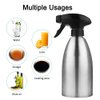 Accmor Olive Oil Sprayer, Vinegar Sprayer Dispenser, Safety Exquisitely Stainless Steel Container Seasoning Kitchenware Tools for BBQ, Cooking, Frying and Grilling (17oz (500ML))