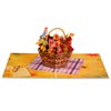 Paper Love Frndly 3D Fall Flower Basket Pop Up Card, Handcrafted - 100% Recycled and Eco-Friendly, 8" x 6" Cover - with Removable Note Tag