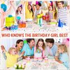 Fumete Birthday Party Games 100 Pcs Who Knows The Birthday Girl Game with 20 Pencils Girly Birthday Cards Set for Child Teen Adults Sweet Sleepover Party Supplies for Girls, 4 Activities (Rose)